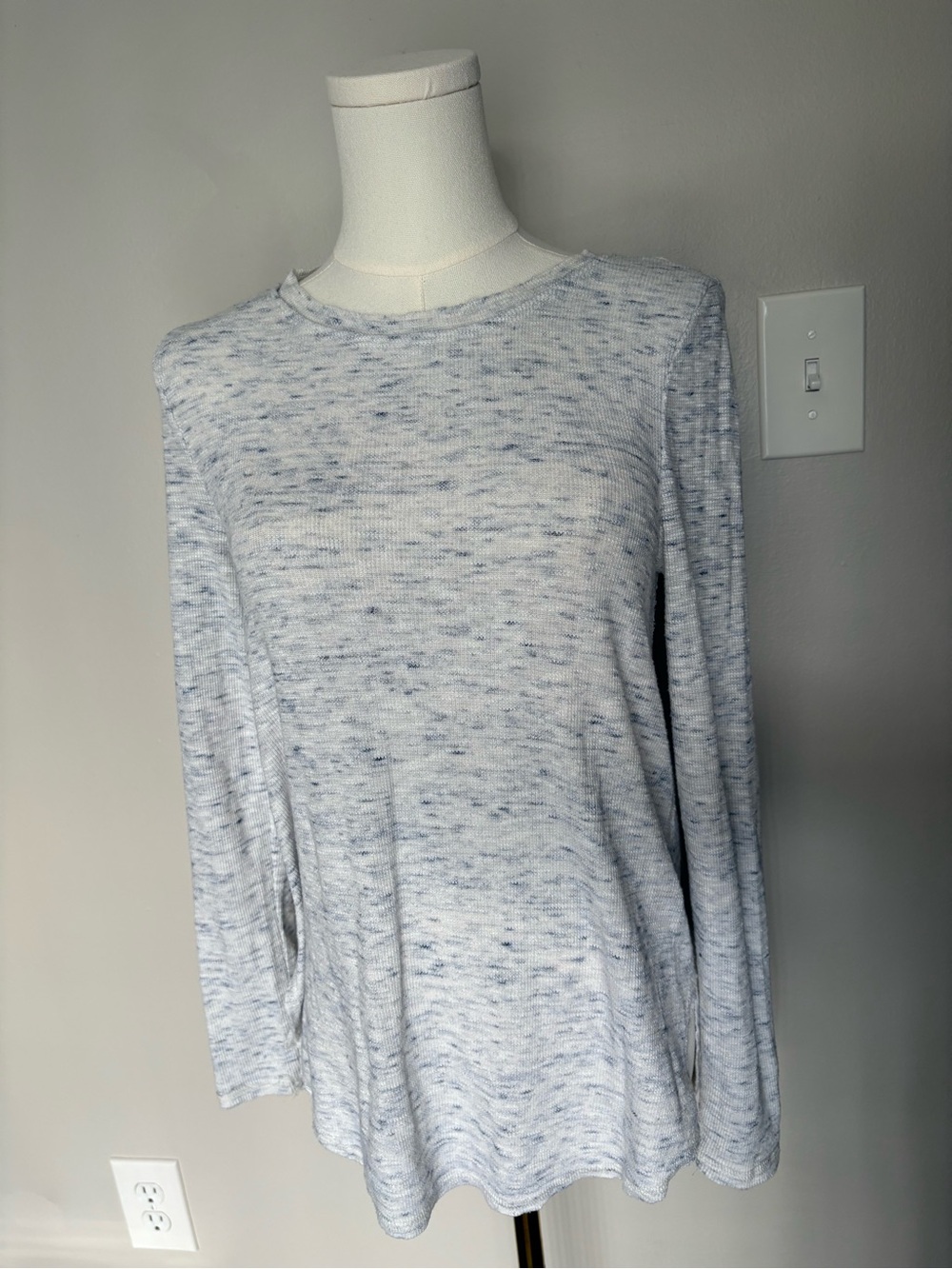 dylan Light Blue Speckled Long Sleeve Tee